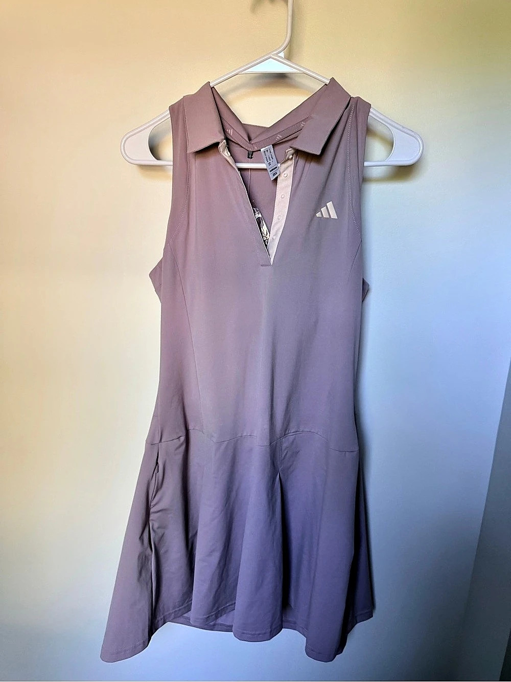 adidas Ultimate365 Tour Pleated Dress Purple Women's Medium
